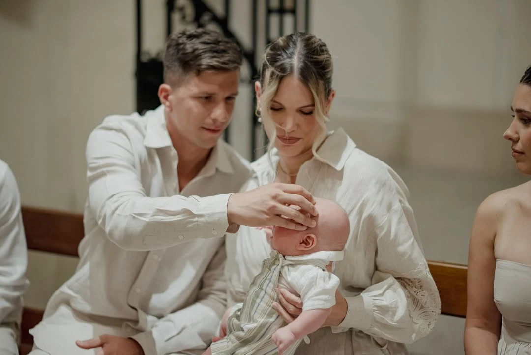 Eva Bargiela compartió fotos inéditas del bautismo de su hijo Faustino Simeone