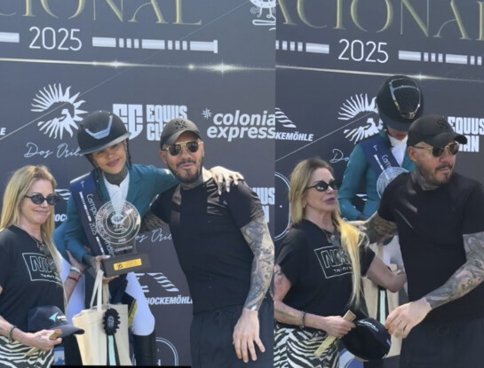 Así fue el reencuentro de Marcelo Tinelli y Soledad Aquino en la consagración de Cande Tinelli como campeona de equitación