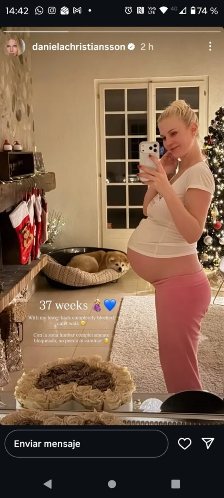 El dolor que está sufriendo Daniela Christiansson. Foto: IG