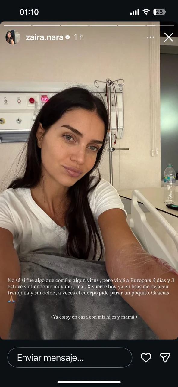 Zaira Nara internada.