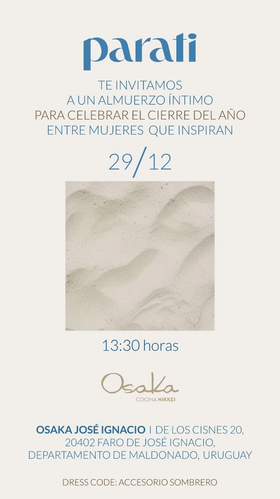 La entrada del almuerzo Para Ti