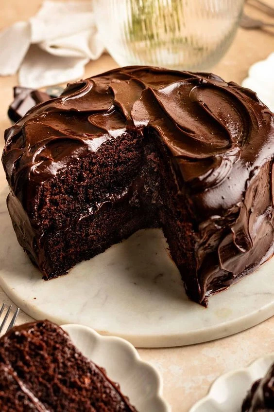 Esta torta de chocolate es una delicia.