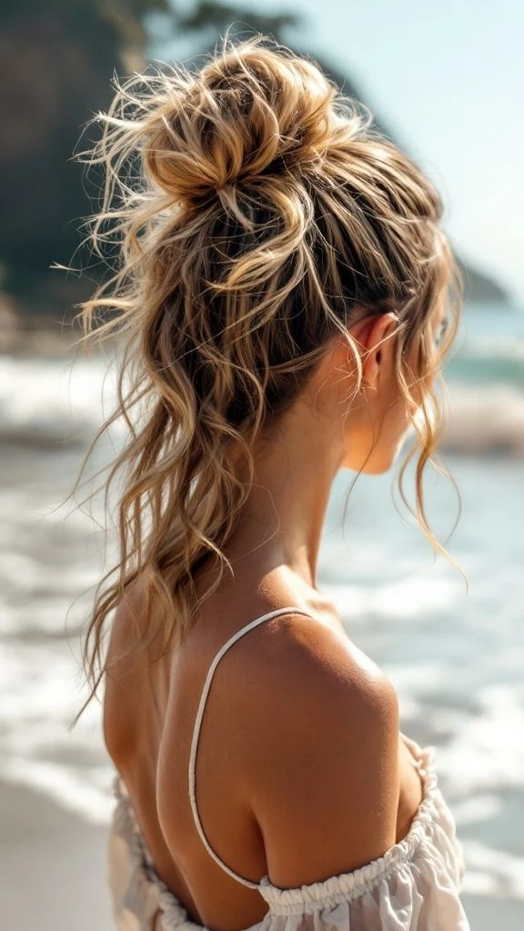 Rodete alto descontracturado