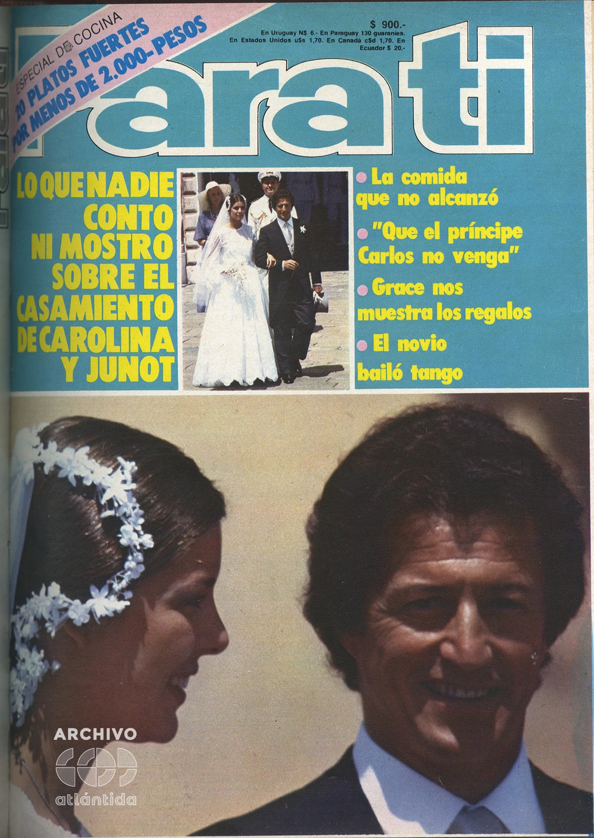 La tapa el día que se casaron Philippe Junot y Carolina de Mónaco