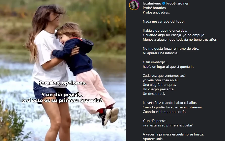 El posteo de Calu Rivero que generó repercusión en redes. Foto: Instagram