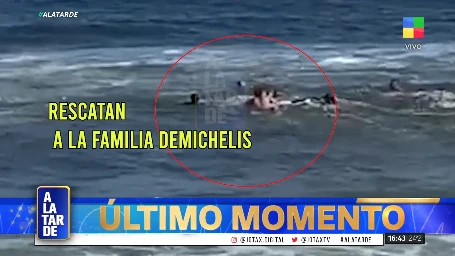 El video del susto que vivieron Martín Demichelis y sus hijos en el mar de Punta del Este