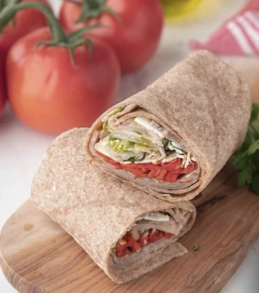 Wraps integrales de pollo y vegetales