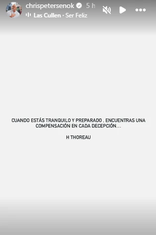 Christian Petersen mostró en sus redes su día a día. Foto: IG