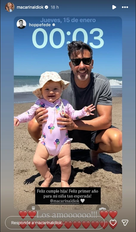 Así fue el primer cumpleaños de Amanda, la hija de Maca Rinaldi y Fede Hoppe