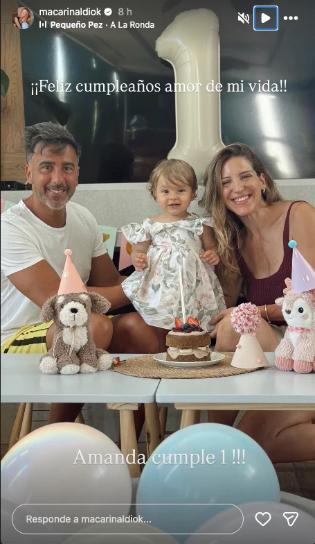 Así fue el primer cumpleaños de Amanda, la hija de Maca Rinaldi y Fede Hoppe