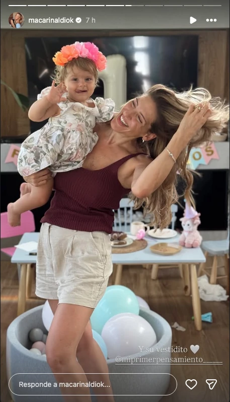 Así fue el primer cumpleaños de Amanda, la hija de Maca Rinaldi y Fede Hoppe
