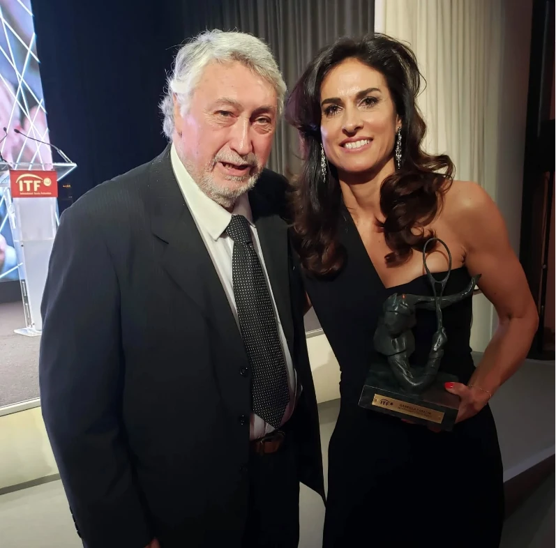 Con Gaby Sabatini, a quien quería como su hija