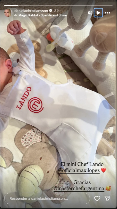 Lando con su delantal de Masterchef.