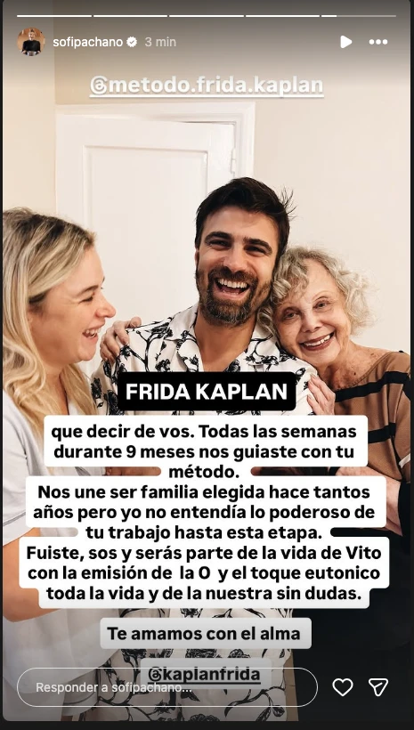 Sofía Pachano volvió a su casa luego de dar a luz a Vito, su primer hijo.