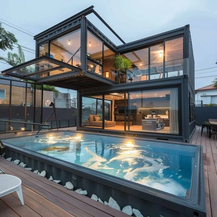 Pileta en contenedor