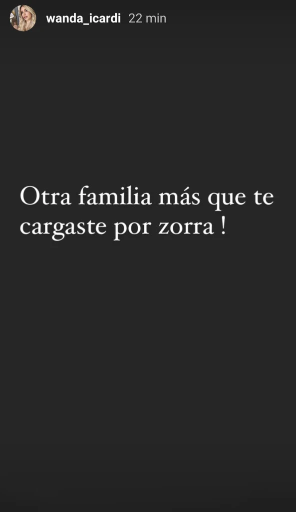 El mensaje que publicó Wanda Nara acerca de la China Suárez. Foto: IG