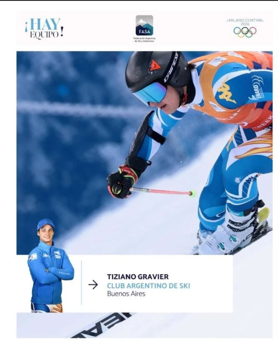 El hijo de Valeria Mazza y Alejandro Gravier es parte del equipo argentino de ski. 