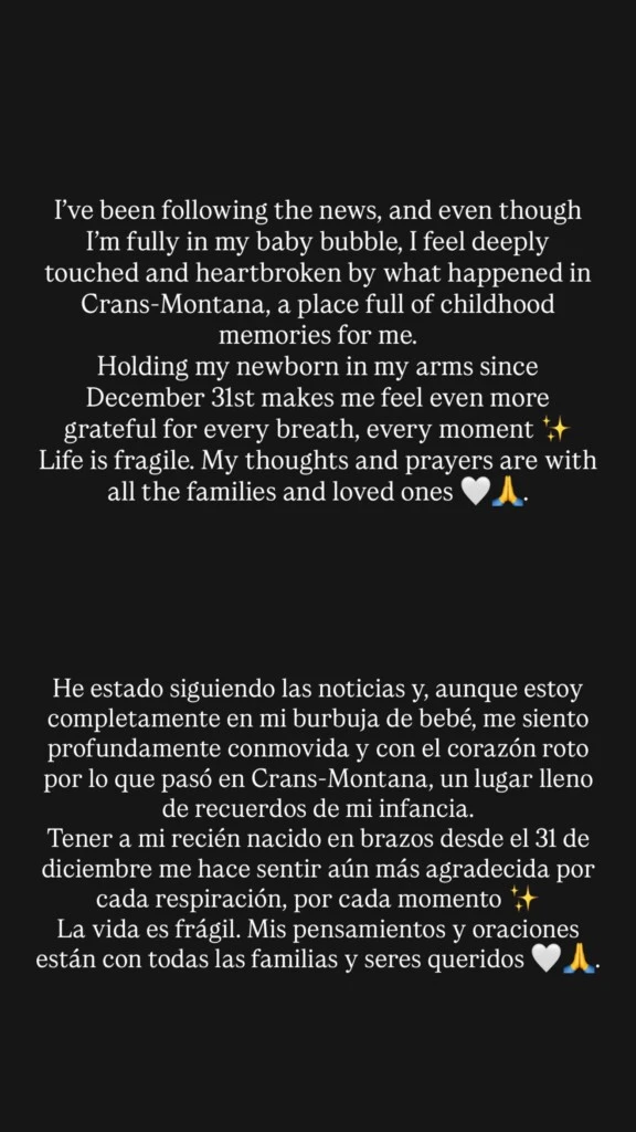 El doloroso mensaje de Christiansson en redes. Foto: Instagram
