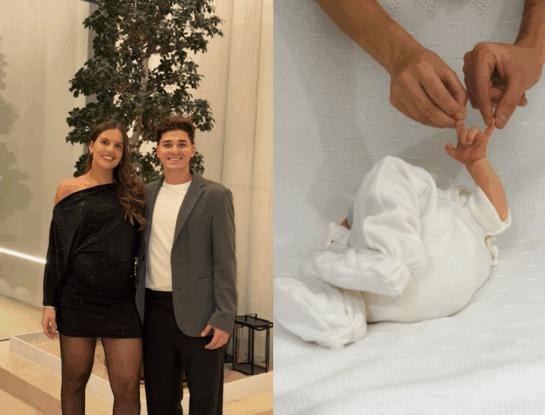 Julián Álvarez y Emilia Ferrero anunciaron el nacimiento de su hijo Amadeo: la foto de bienvenida en redes
