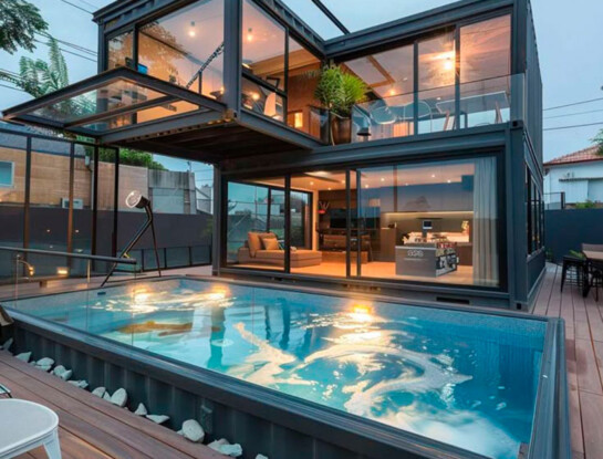 Piletas hechas con contenedores: la tendencia reciclada que se instala en semanas y parece de lujo