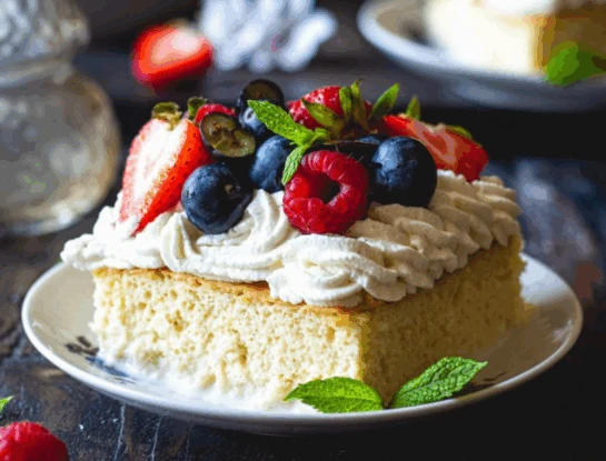 Postre tres leches helado la receta con frutillas y arándanos que no te podés perder
