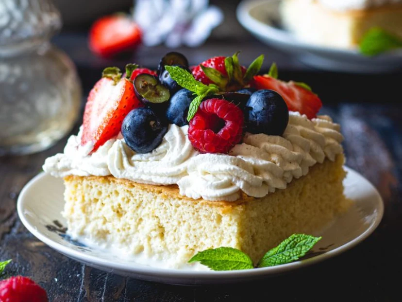 Postre tres leches helado la receta con frutillas y arándanos que no te podés perder