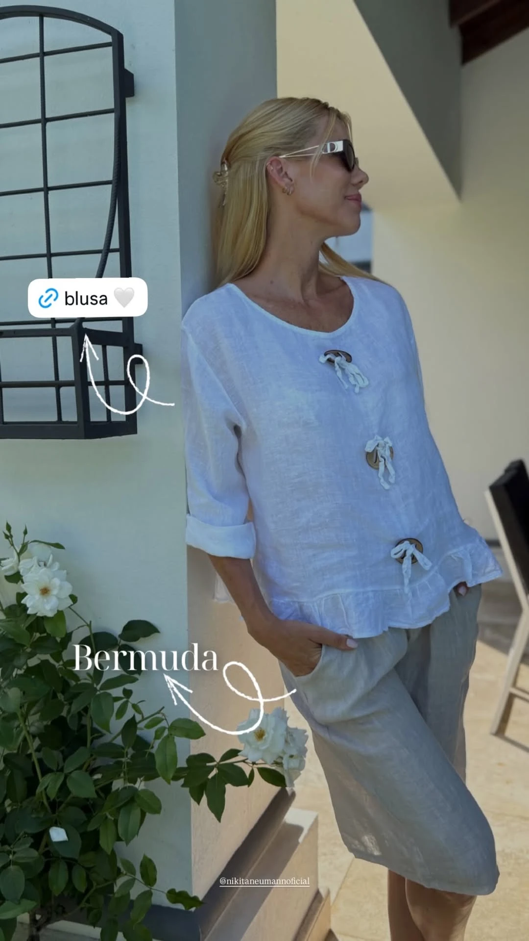 Nicole Neumann armó un look de verano fresco y elegante con dos prendas de lino clave