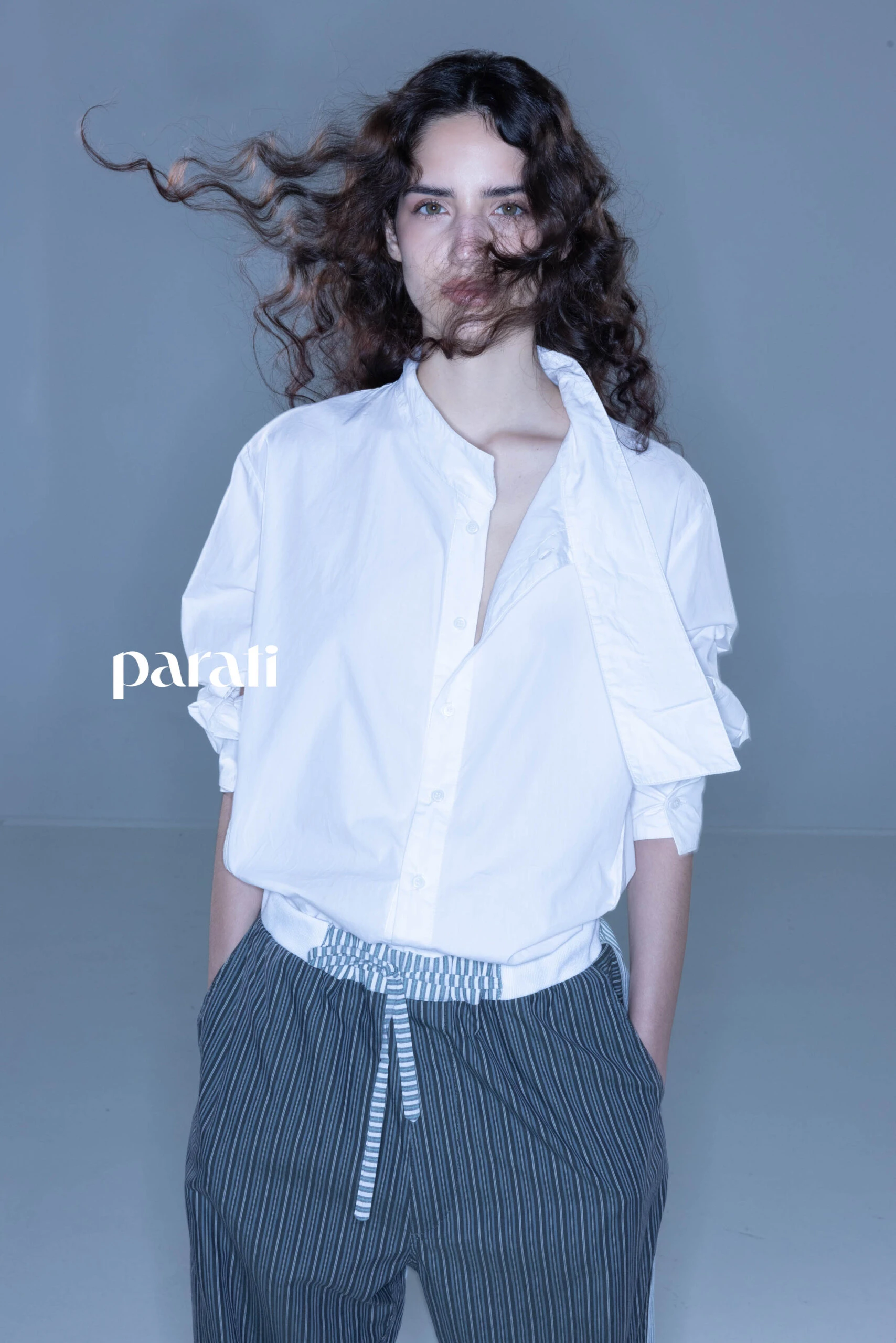 Camisa con corbatín y pantalón babucha combinado @jtbyjt