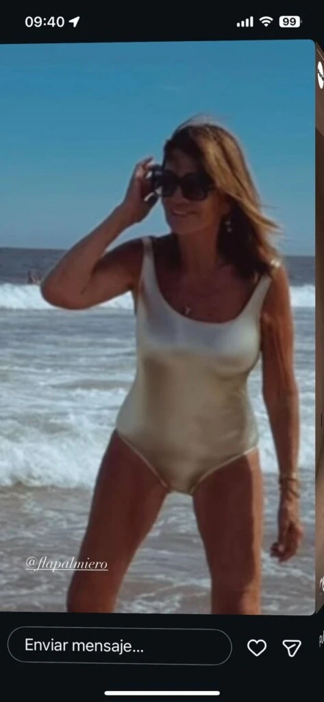 El look de Teresa Calandra para llegar a pla playa en Punta del Este.