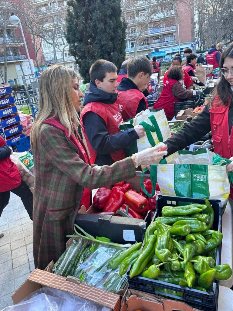 María Belén en la acción solidaria en Madrid