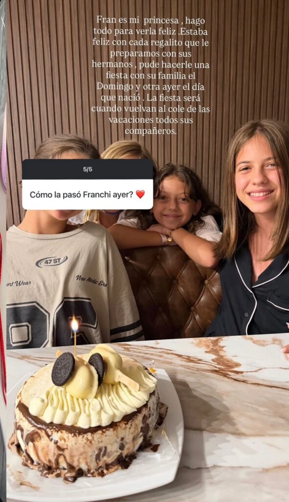 Wanda Nara contó cómo estuvo Francesca en su cumpleaños. Foto:IG