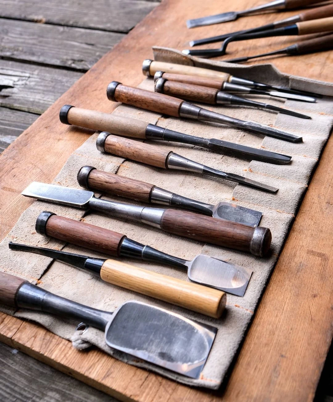  las herramientas funcionan en el sentido contrario que las occidentales: 