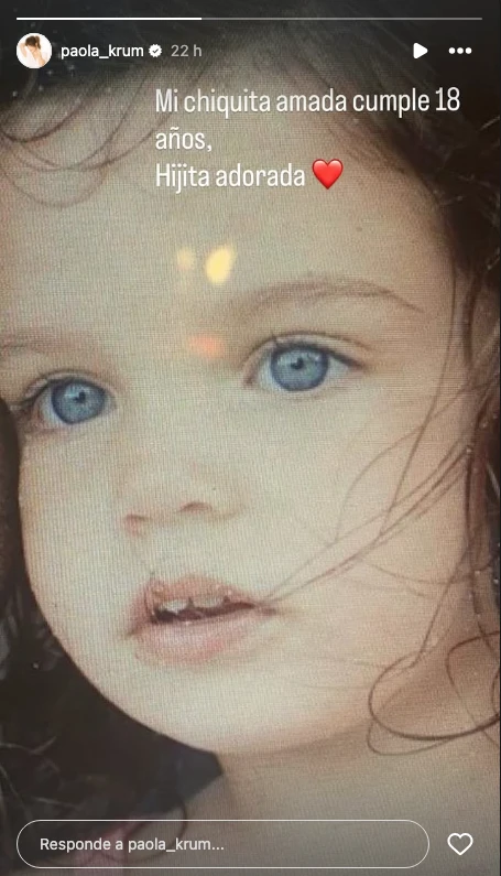 Paola Krum y el emotivo saludo para su hija Eloísa por sus 18 años