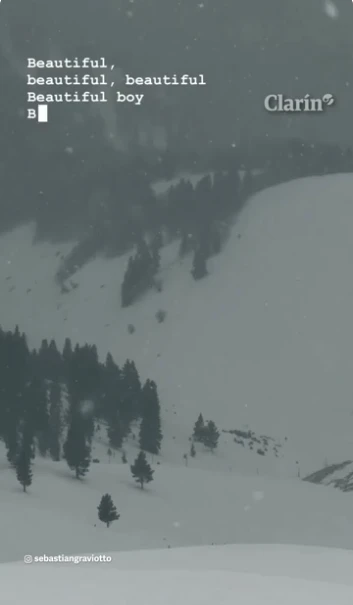 El posteo de Graviotto por el nacimiento de Timoteo: imágenes de nieve con el tema Beautiful boy de John Lennon