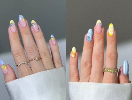 Blueberry & lemon nails: la tendencia en uñas que arrasa esta temporada