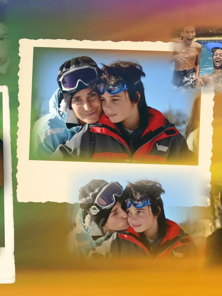 Romina Yan junto a Franco de pequeño.