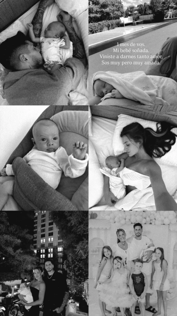 Cami Homs publicó en su cuenta de Instagram un collage de seis fotos en blanco y negro para celebrar el primer mes de vida de la beba.