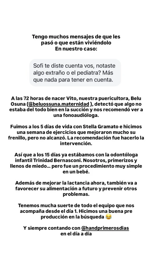 Sofía decidió compartir su experiencia para generar conciencia a través de sus historias de Instagram.