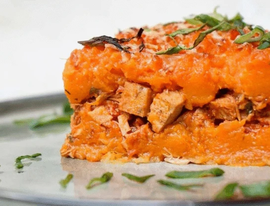 Pastel de calabaza destacada