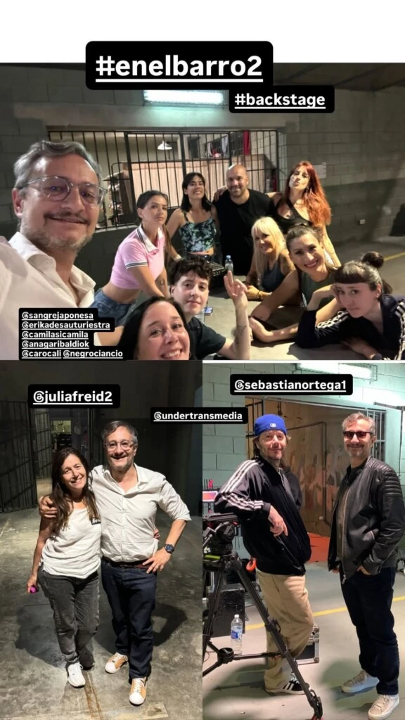 Lejos del dramatismo de la historia, las imágenes del backstage reflejan risas, abrazos y una evidente complicidad.