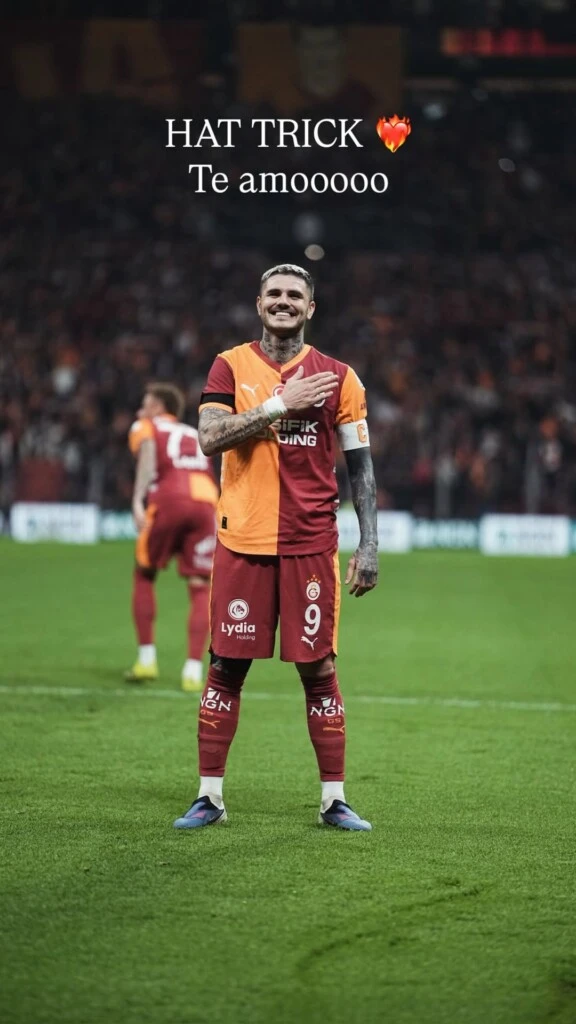 Mauro Icardi vivió una noche consagratoria en el Galatasaray al convertir un hat-trick. Foto: Instagram
