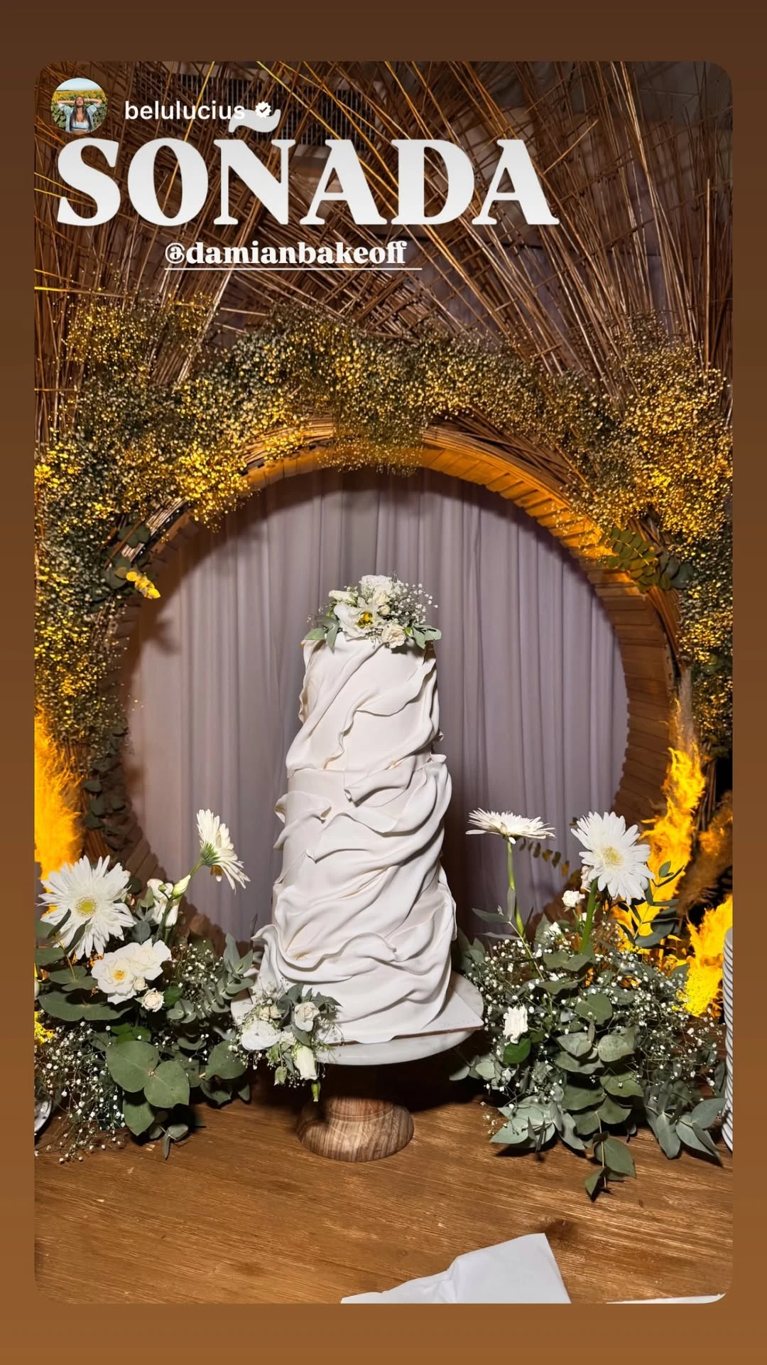 La torta de bodas de Emily Lucius y Rodrigo Valladares Macri: un diseño creado por Damián Basile