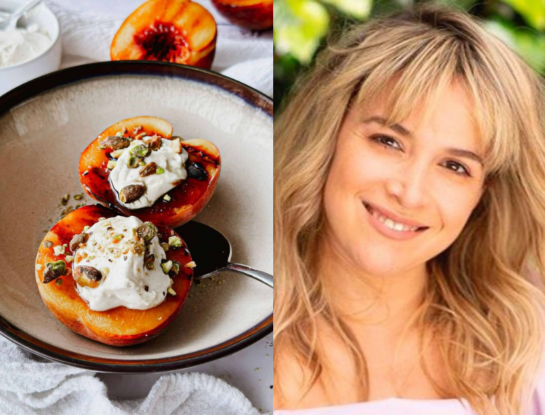 Duraznos al mascarpone: el postre gourmet de Sofía Pachano