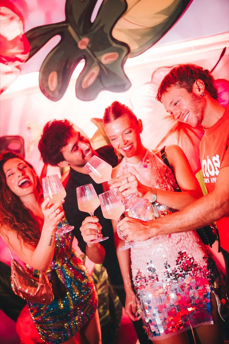 Tefi Russo, Lizardo Ponce, Franco Masini y Zuzu Coudeu vivieron el Carnaval de Río de Janeiro junto a Chandon.