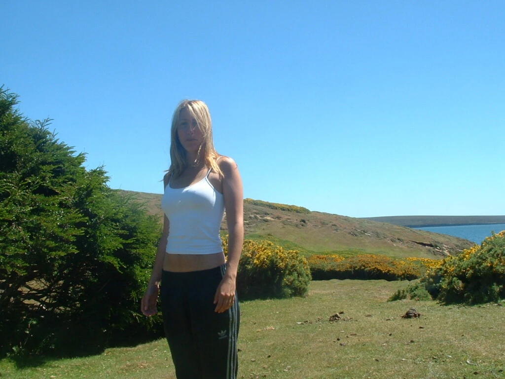 María en Malvinas cuando decidió quedarse a vivir allá.