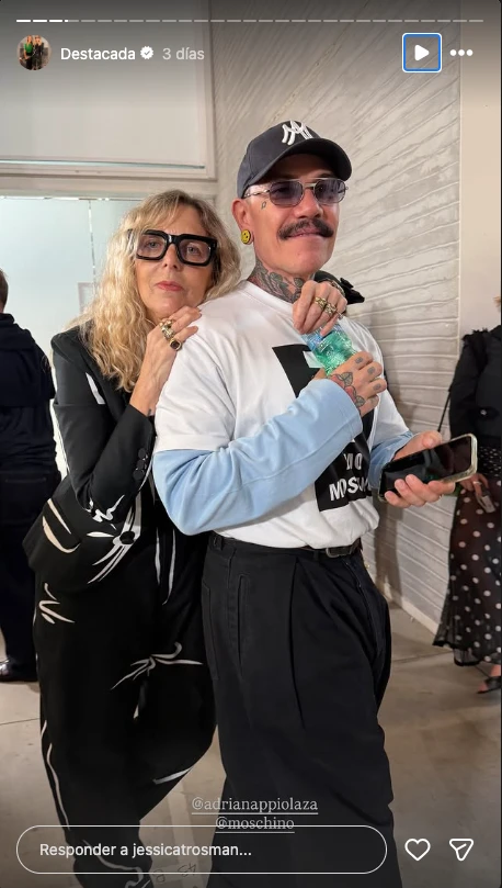 Jessica Trosman y su amigo Adrián Appiolaza.