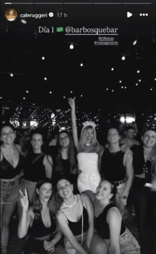 Ruggeri pasará sus días en Brasil con sus amigas. Fotos: IG. 
