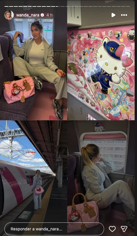 El look de Wanda nara con bolso de Louis Vuitton.
