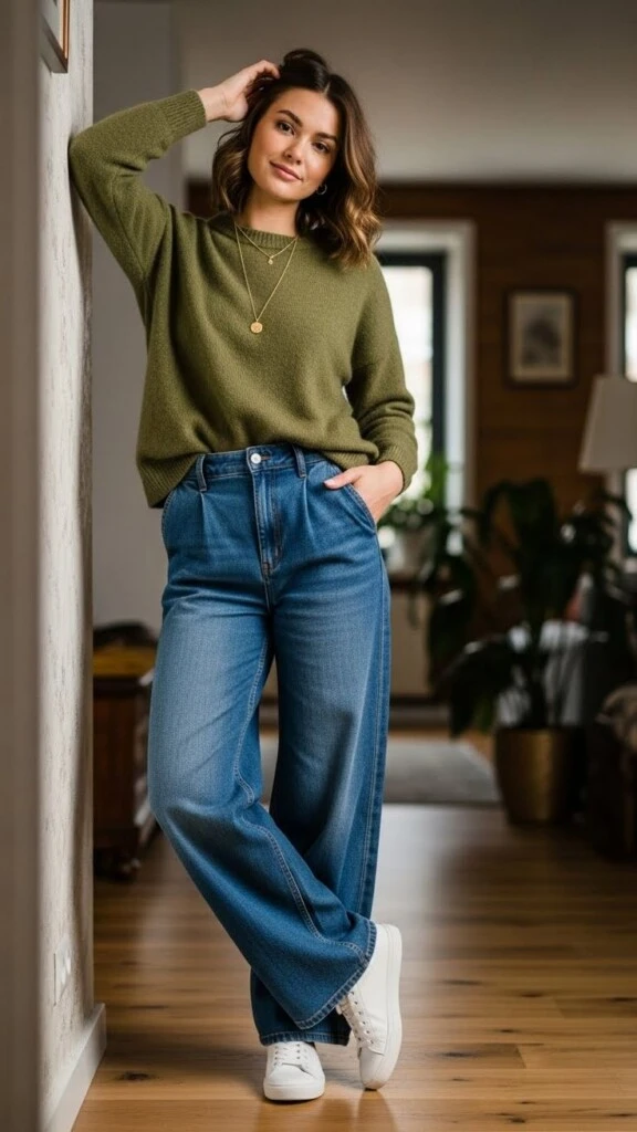 Jean más suéter liviano