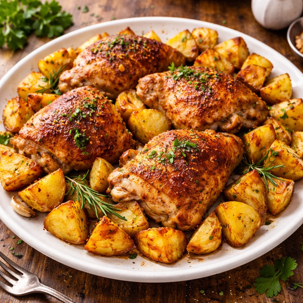 Pollo al horno con papas